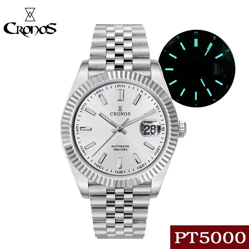 Wristwatches Cronos Luxury Automatic Watch 100M Waterproof C3 Luminous Dial Stainless Steel Band Sapphire Glass Mechanical Diving, Grey pt
Wristwatches Cronos Luxury Automatic Watch 100M Waterproof C3 Luminous Dial Stainless Steel Band Sapphire Glass Mechanical Diving, Grey pt