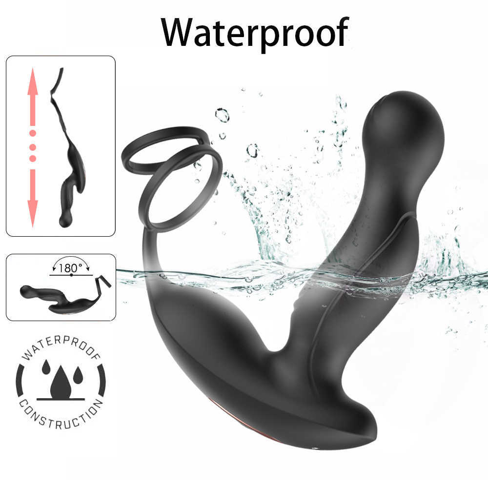 Wireless Remote Control Male Prostate Massager Vibrator For Men Tail Anal Plug Sex Toys Silicone Butt Toy Couples 211015