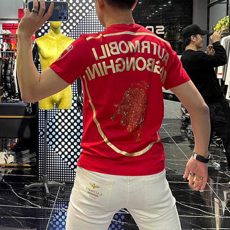 2021 Europe station Cotton T-Shirts men stud drilling Tops Medusa trend fashion stretch slim fit breathable stamping printing, White;black
2021 Europe station Cotton T-Shirts men stud drilling Tops Medusa trend fashion stretch slim fit breathable stamping printing, White;black
