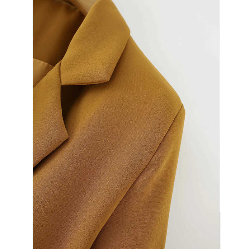 XITIMEAO Women Casual Blazer Jacket Office Lady Pockets Slim Suit Coat Single Breasted Thick Ladies Business Blazers With Be 210602