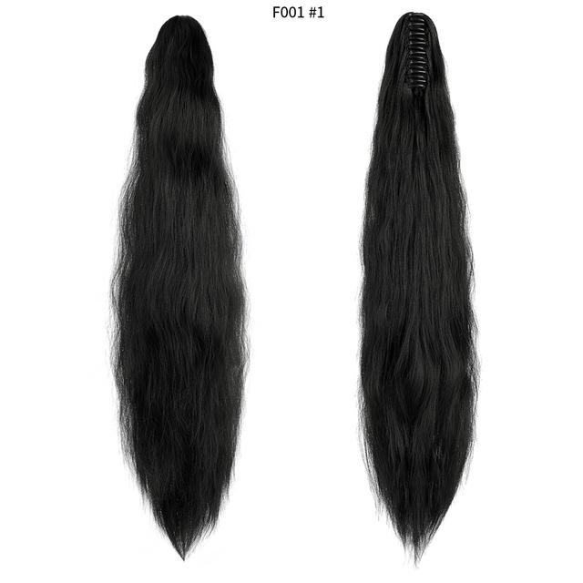 Synthetic Wigs SHANGZI Long Curly Straight Claw Clip Ponytail Hair Hairpiece Ponytails Wig Pony Tail 18-21 Inch