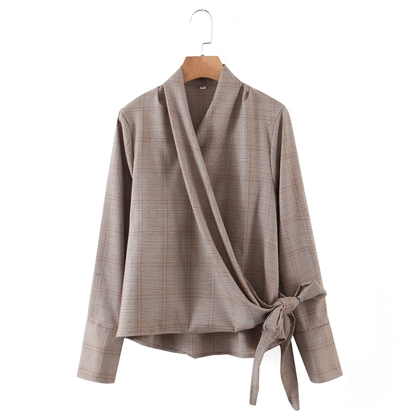 Fashion styled outwear shirt jacket Plaid V-neck cross with belt long sleeve Female Spring Autumn OL coat 210524, Khaki
Fashion styled outwear shirt jacket Plaid V-neck cross with belt long sleeve Female Spring Autumn OL coat 210524, Khaki