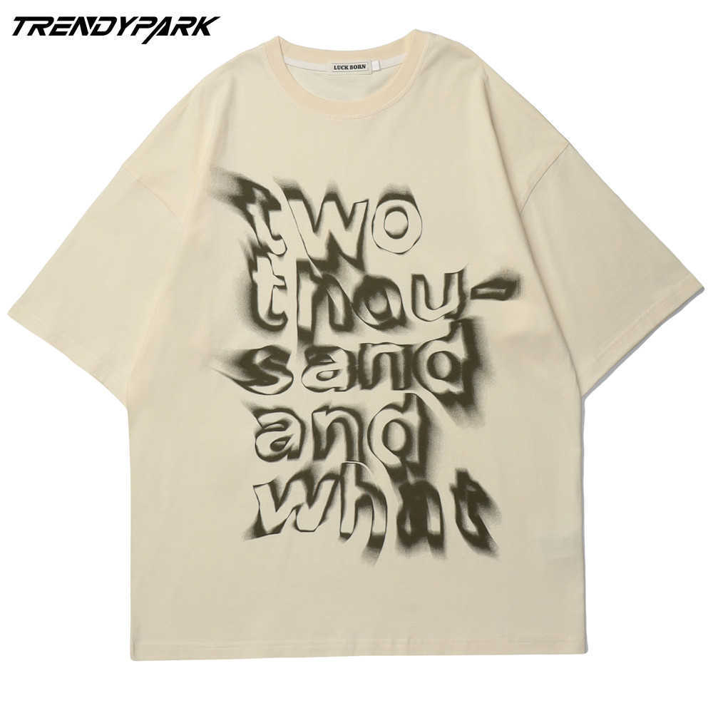 Men's T-shirt Summer Short Sleeve Letters Tee Hip Hop Oversized Cotton Casual Harajuku Streetwear Top Tshirts Clothing 210601