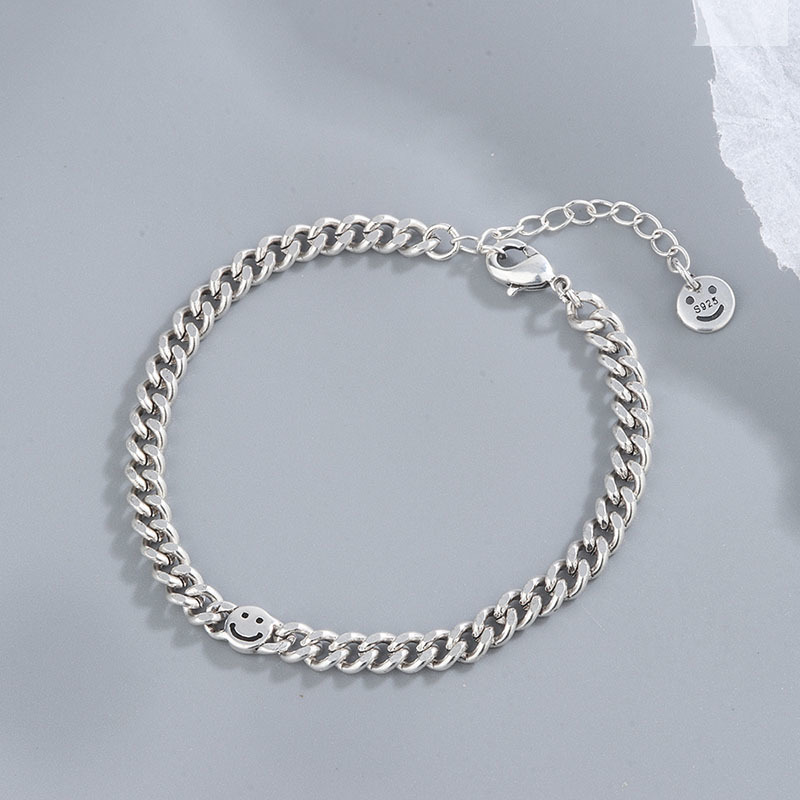 Vintage Retro Smiley face Thai Silver Color Handmade Bracelet For Women Girls Dainty Trendy Korean Jewelry Gifts SL2382, Black
Vintage Retro Smiley face Thai Silver Color Handmade Bracelet For Women Girls Dainty Trendy Korean Jewelry Gifts SL2382, Black