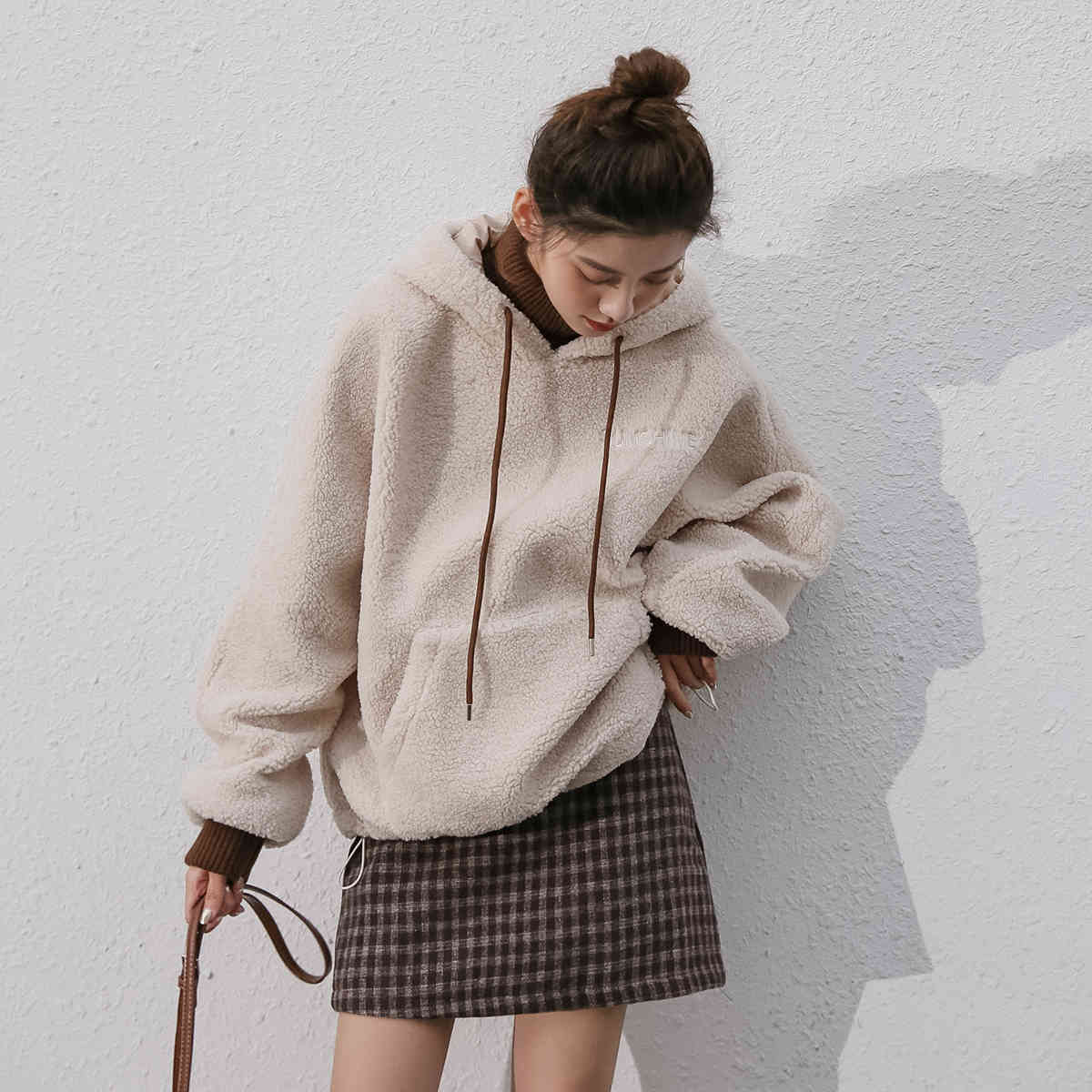 Autumn Winter Korea Fashion Women Long Sleeve Casual Hooded Pullovers Thicken Warm Loose Pink Hoodies high quality V13 210512