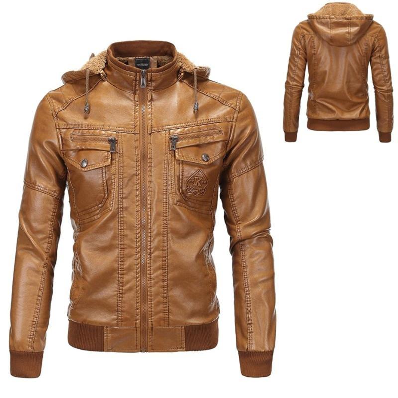 Men' Fur & Faux Zogaa Fleeced Leather Jacket With Cap Hooded Mens Jackets And Coats Men Fashion 2021 Autumn Streetwear, As pic
Men' Fur & Faux Zogaa Fleeced Leather Jacket With Cap Hooded Mens Jackets And Coats Men Fashion 2021 Autumn Streetwear, As pic