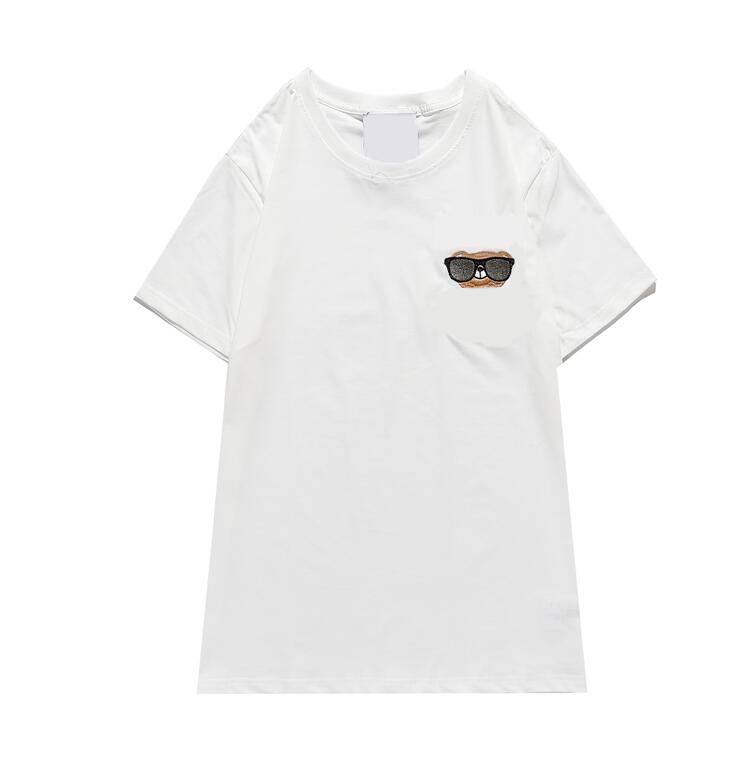 2021 Fashion Designer T-shirts Mens High Quality T Shirt Women Bear Print Casual Couples Tees Streetwear Men Tee Shirts Summer Tops Clothing