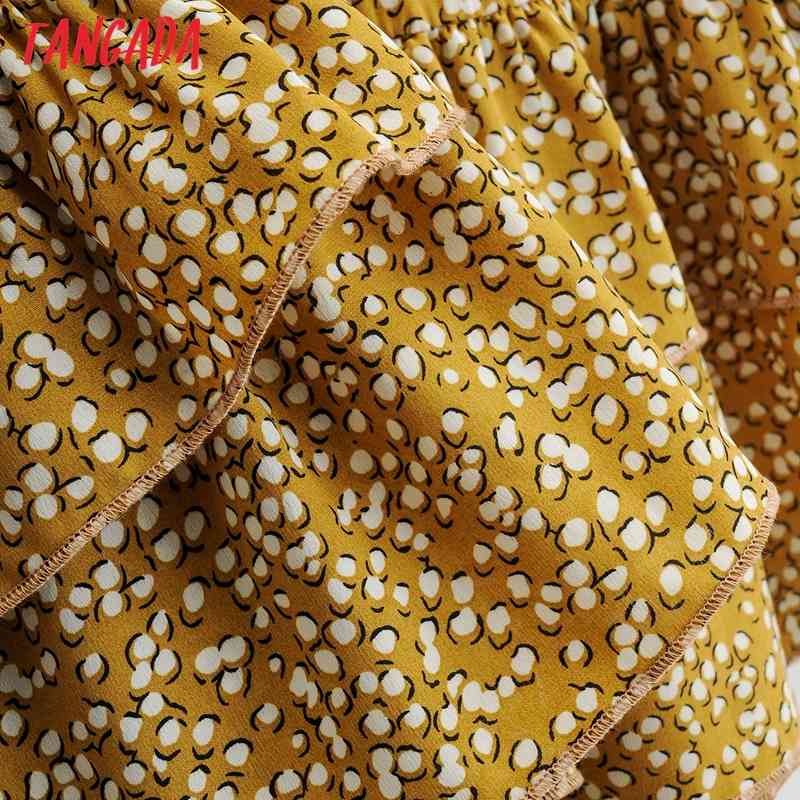 Summer Women Dots Print French Style V Neck Sleeve Ladies Short Dress Vestidos 1F61 210416