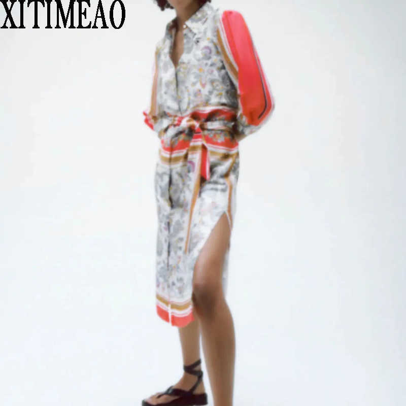 ZA Women Long Dresses Spring Autumn Vintage Print Casual Sleeve Shirt Dress Leisure Vacation With Belt Xitimeao 210604, Red
ZA Women Long Dresses Spring Autumn Vintage Print Casual Sleeve Shirt Dress Leisure Vacation With Belt Xitimeao 210604, Red