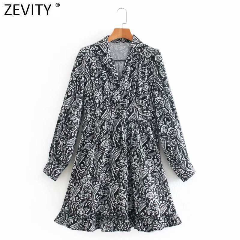 Zevity Women Vintage Totem Floral Print Mini Dress Female long sleeve Casual Vestido Chic Pleat Ruffles Shirt dresses DS5085 210603, As pic ds5085ld
Zevity Women Vintage Totem Floral Print Mini Dress Female long sleeve Casual Vestido Chic Pleat Ruffles Shirt dresses DS5085 210603, As pic ds5085ld