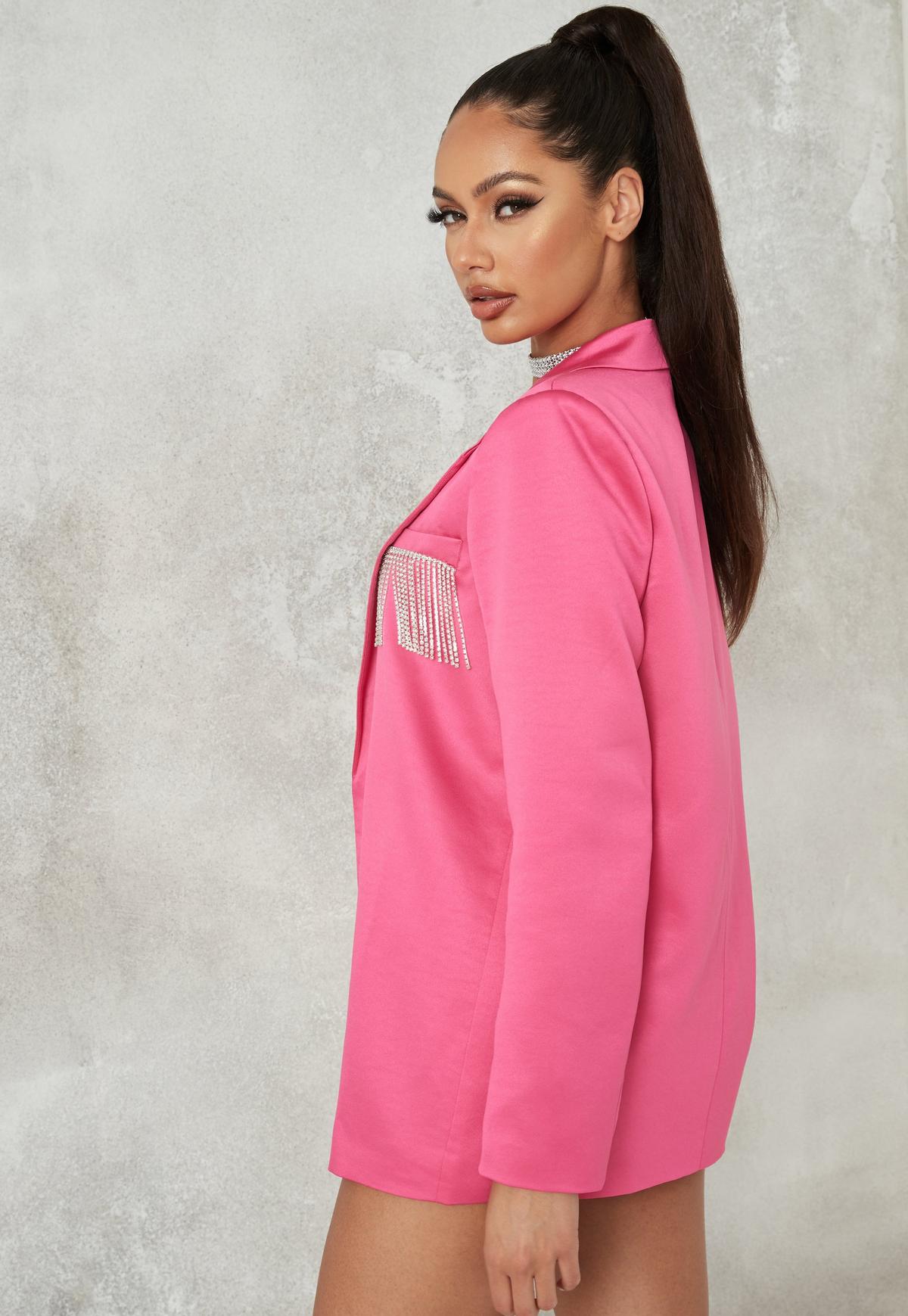 Sexy Short Women Pants Suits Slim Fit Beading Tassel Blazer Suit Ladies Prom Party Wedding Wear Outfit (Jacket+Pants)