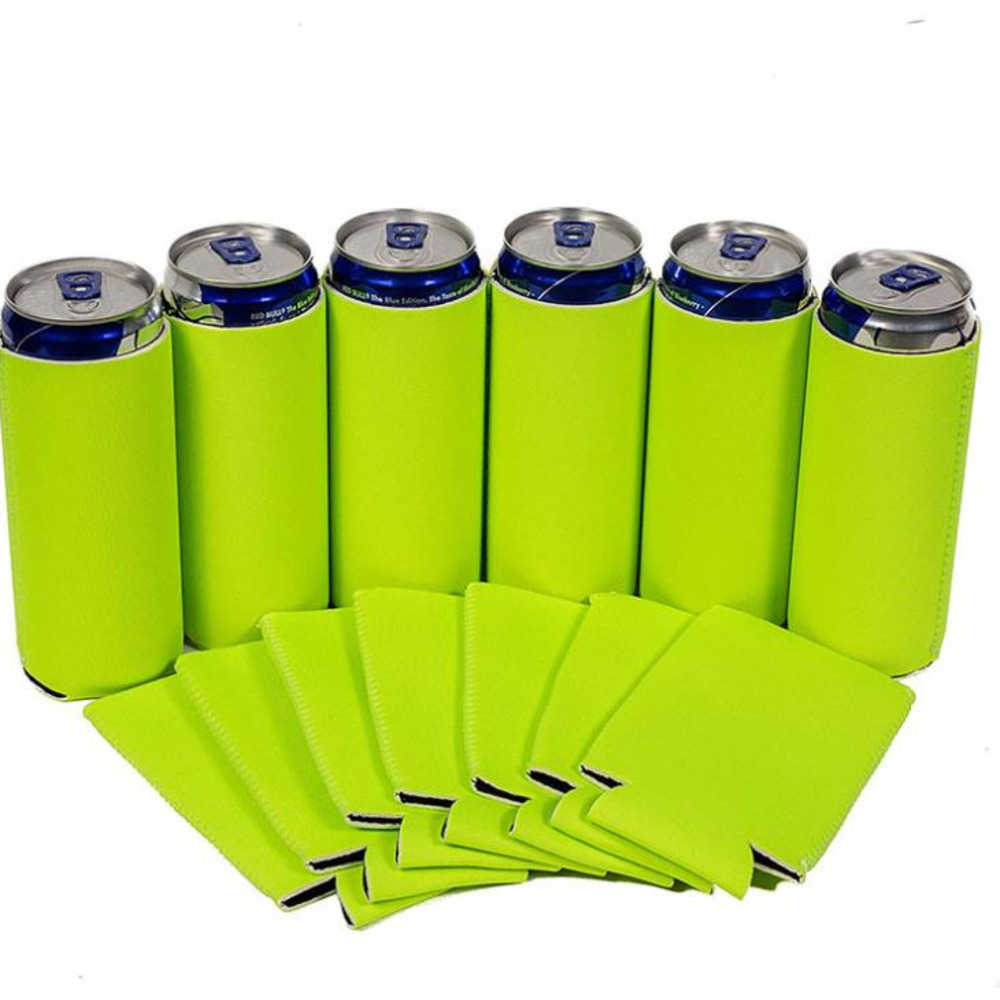 1000Pcs Blank Neoprene Slim Beer Can Cooler Tall Stubby Holder Foldable Stubby Holders Skinny Beer Cooler Bags For 12oz