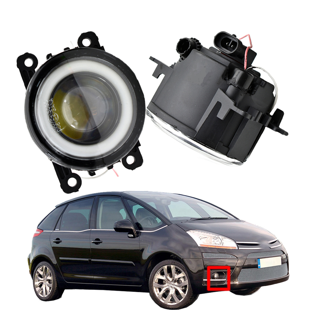 for Citroen C4 Picasso with Fog light high quality pair Daytime Running Lights LED Angel Eye Styling