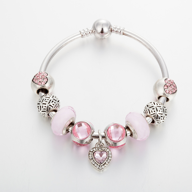 High quality Strands bracelet big hole pink crystal glass beads DIY heart pendant ornaments wholesale
High quality Strands bracelet big hole pink crystal glass beads DIY heart pendant ornaments wholesale