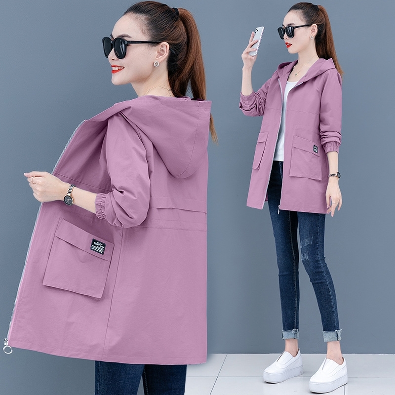 Windbreaker middle long small 2021 new Korean thin women's dress February August spring and autumn mother's coat, Gray
Windbreaker middle long small 2021 new Korean thin women's dress February August spring and autumn mother's coat, Gray