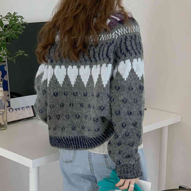 Comelsexy Autumn Winter Outwear Vintage Cardigan Tops Warm Sweater Coat Women Elegant Loose Single-breasted Knitted Sweaters 210515
