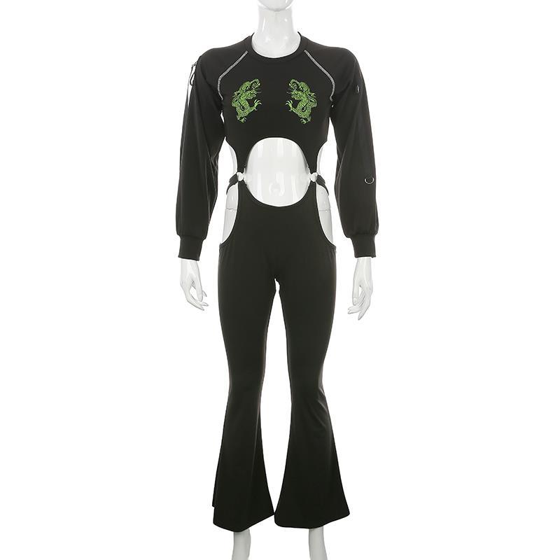 Women' Jumpsuits & Rompers Black Cut Out Sexy Beach Jumpsuit Print Women Rave Clothes Short Sleeve Bodysuit Floral Embroidery Backless Goth
Women' Jumpsuits & Rompers Black Cut Out Sexy Beach Jumpsuit Print Women Rave Clothes Short Sleeve Bodysuit Floral Embroidery Backless Goth