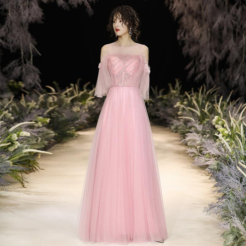 Party Dresses Pink Evening Lace Half Sleeves O-Neck Plus Size A-line Floor-length Elegant Simple Sequins Woman Formal Dress A294
Party Dresses Pink Evening Lace Half Sleeves O-Neck Plus Size A-line Floor-length Elegant Simple Sequins Woman Formal Dress A294