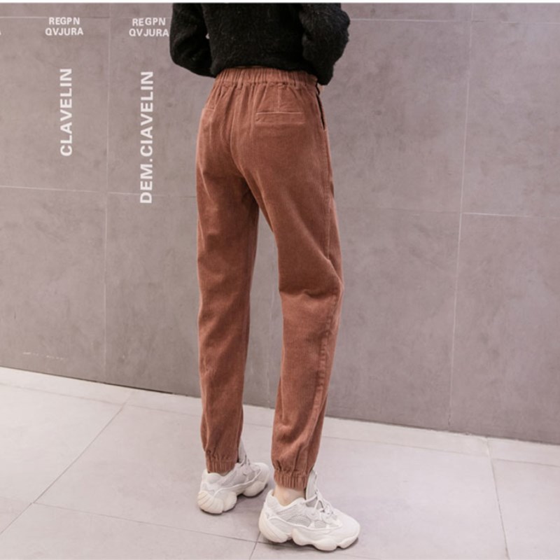 Plus Size Harem Pants Women Autumn and Winter Fashion Corduroy High Waist Trousers Female Ladies Long 7288 50 210506