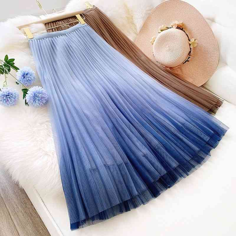 A-Line Skirt Women Spring Summer Tulle s Gradient Long Mesh Slim Elastic High Waist Pleated Patchwork s 210603, Pink
A-Line Skirt Women Spring Summer Tulle s Gradient Long Mesh Slim Elastic High Waist Pleated Patchwork s 210603, Pink