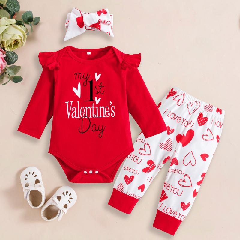 Clothing Sets My 1st Valentine's Day Toddler Kids Clothes Girls Cute Love Heart Letter Print Romper Long Sleeve Tops Bow Ruffle Pants Hat Se, White
Clothing Sets My 1st Valentine's Day Toddler Kids Clothes Girls Cute Love Heart Letter Print Romper Long Sleeve Tops Bow Ruffle Pants Hat Se, White