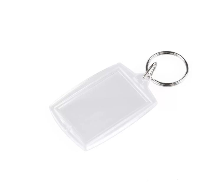 Party Favor Acrylic Plastic Blank Keyrings Insert Passport Photo Frame Keychain Picture-Frame Keyring Gift SN4448