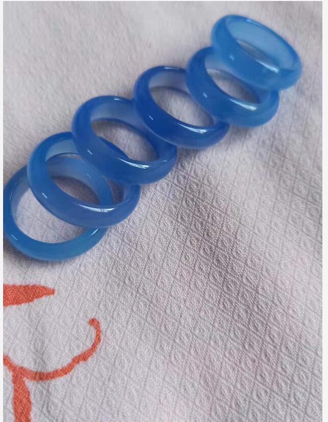 del ivery of the blue agate ring of natural quality sea01