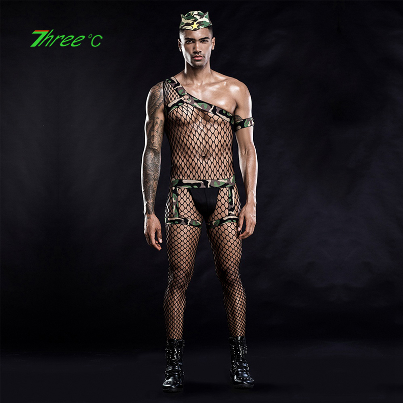 Mens Camouflage Sexy Lingerie Army Soldier Cosplay Uniform Nightclub Performance Costume Fishnet Bodysuit Gay Man Body Stocking
Mens Camouflage Sexy Lingerie Army Soldier Cosplay Uniform Nightclub Performance Costume Fishnet Bodysuit Gay Man Body Stocking