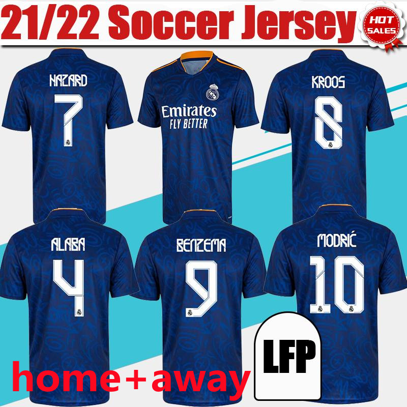 Real Madrid Away Blue Soccer Jersey 21/22 Men Home White #9 BENZEMA #10 MODRIC #7 HAZARD Soccer Shirt 2021/2022 #20 VINI JR. #11 ASENSIO #4 ALABA #25 CAMAVINGA Football Uniform, Home no patch
Real Madrid Away Blue Soccer Jersey 21/22 Men Home White #9 BENZEMA #10 MODRIC #7 HAZARD Soccer Shirt 2021/2022 #20 VINI JR. #11 ASENSIO #4 ALABA #25 CAMAVINGA Football Uniform, Home no patch