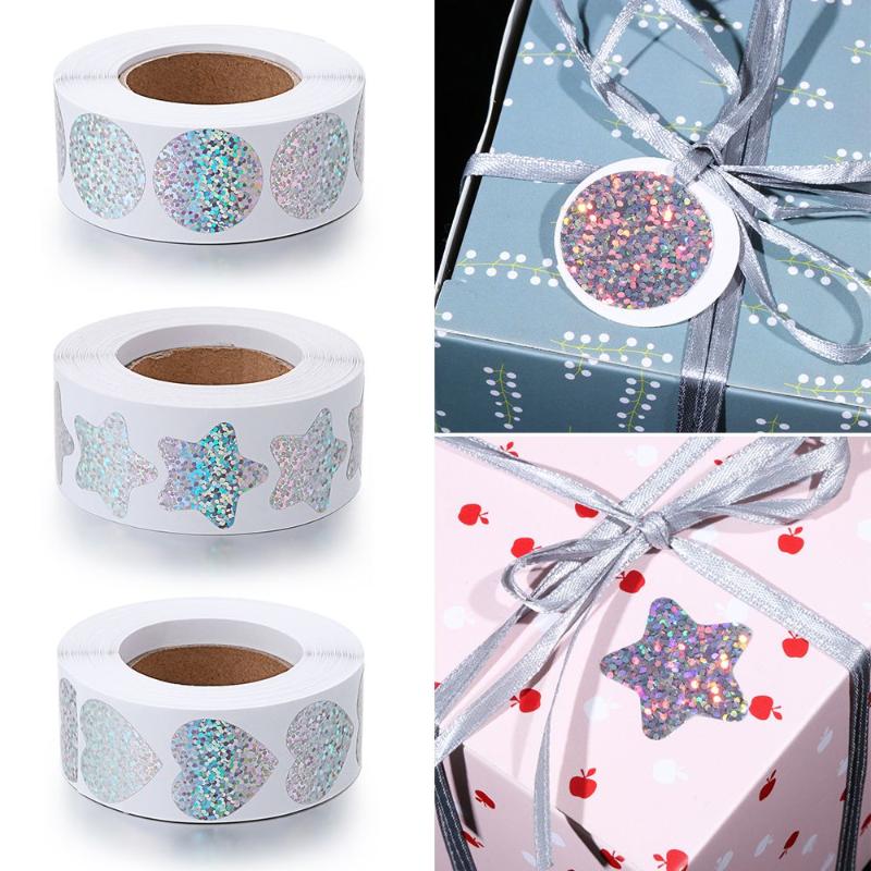 Gift Wrap 500pcs/roll Laser Blank Love Heart Stars Round Stickers Handmade Packaging Labels Decor Holiday Birthday Party Label Sticker 
Gift Wrap 500pcs/roll Laser Blank Love Heart Stars Round Stickers Handmade Packaging Labels Decor Holiday Birthday Party Label Sticker