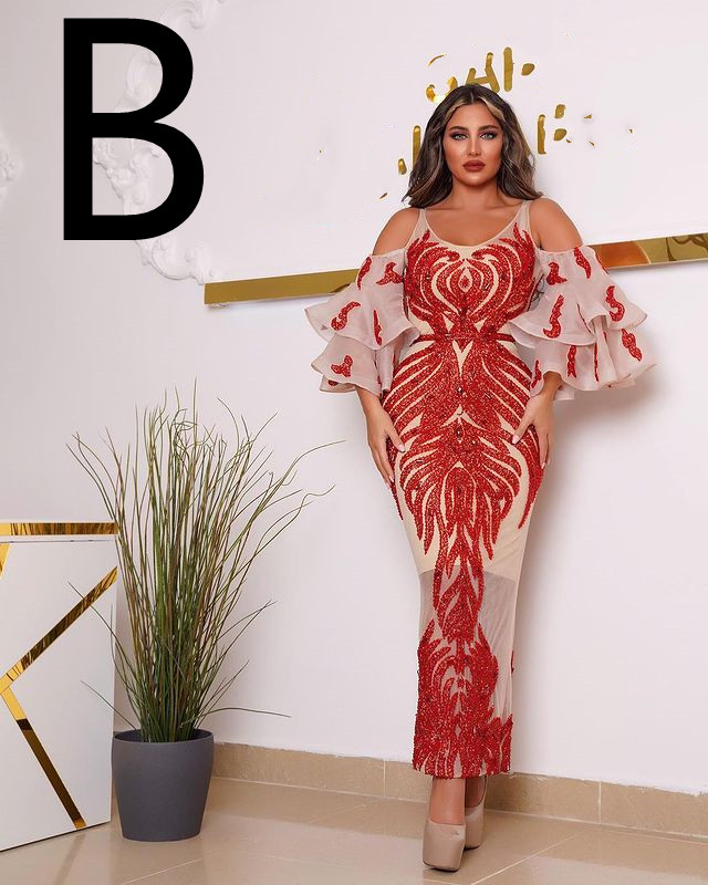 luxury sparkling crystal embellished evening dress sheer neck bejeweled prom outfit for formals and pageants