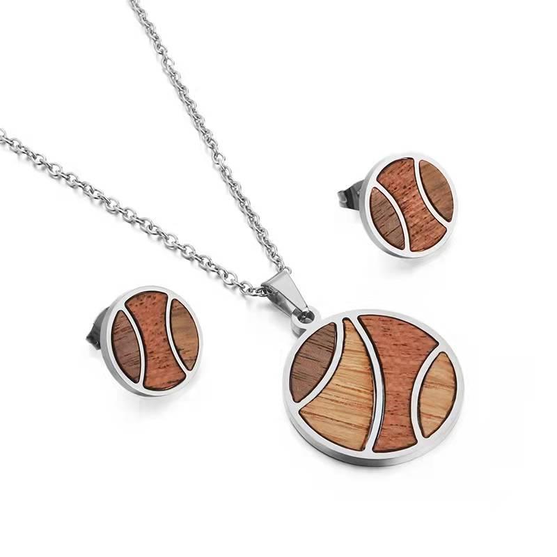 Earrings & Necklace Est Design Wooden Material Gold Plated Stainless Steel Jewelry For Women, Silver
Earrings & Necklace Est Design Wooden Material Gold Plated Stainless Steel Jewelry For Women, Silver