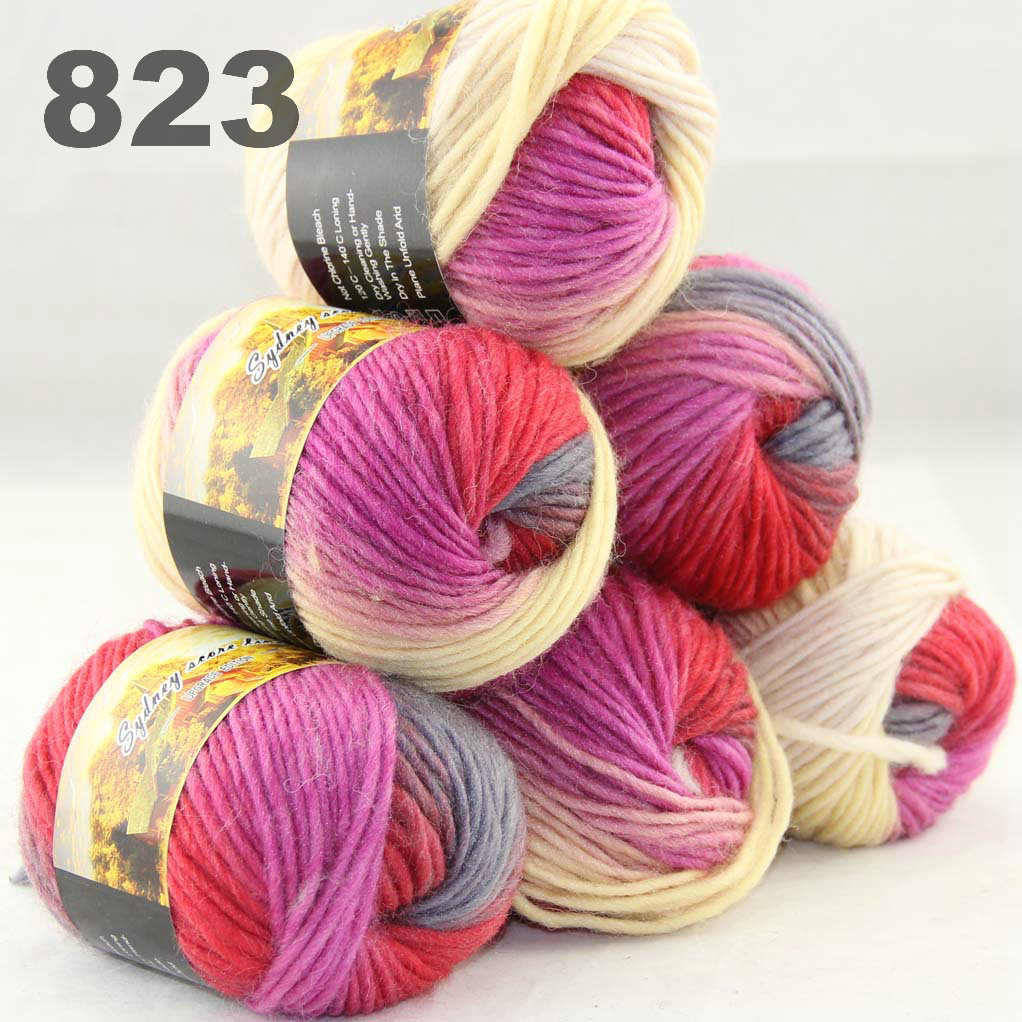 Lot 6balls Australia colorful hand knitted wool yarn segment dyed coarse fancy knitting 52-823-6 Light Yellow lilac Red, Multi-colored
Lot 6balls Australia colorful hand knitted wool yarn segment dyed coarse fancy knitting 52-823-6 Light Yellow lilac Red, Multi-colored