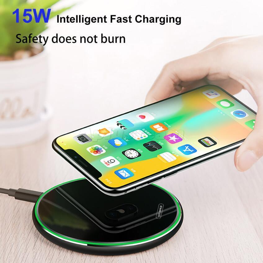 10W 15W Qi Wireless Charger Pad for IPhone 12 13 pro max mini 11 XS 8 Mirror Fast Charging Samsung S20 With Retail Box High Quality
10W 15W Qi Wireless Charger Pad for IPhone 12 13 pro max mini 11 XS 8 Mirror Fast Charging Samsung S20 With Retail Box High Quality
