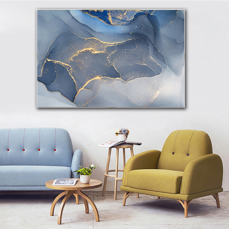 Large Size Canvas Painting Pink Blue Ink Poster Wall Art Abstract Picture HD Printing For Living Room Decoration No Frame