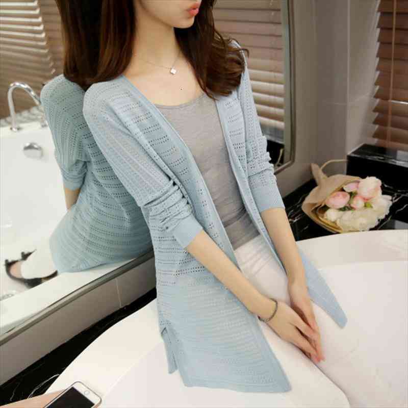 Summer Dress Korean Thin Section Long Sweater Cardigan Sweater Conditioning In Inverness Female, White;black
Summer Dress Korean Thin Section Long Sweater Cardigan Sweater Conditioning In Inverness Female, White;black