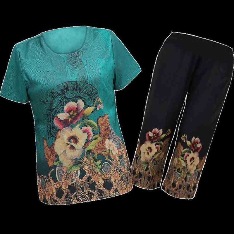 summer casual suit women short-sleeved t-shirt nine pants two-piece outfits sets womens printed pullovers plus size sets, Gray
summer casual suit women short-sleeved t-shirt nine pants two-piece outfits sets womens printed pullovers plus size sets, Gray