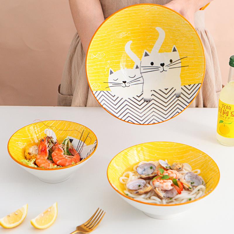 Ceramic Household Tableware Cartoon Yellow Cat Ramen Bean Paste Soup Bowl Cute Japanese Net Red Set Bowls
Ceramic Household Tableware Cartoon Yellow Cat Ramen Bean Paste Soup Bowl Cute Japanese Net Red Set Bowls