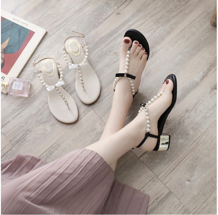 Luxury fashion rhinestone pearl sandals gold mid-heel summer seaside vacation clip toe black apricotThick heel women's shoes
Luxury fashion rhinestone pearl sandals gold mid-heel summer seaside vacation clip toe black apricotThick heel women's shoes