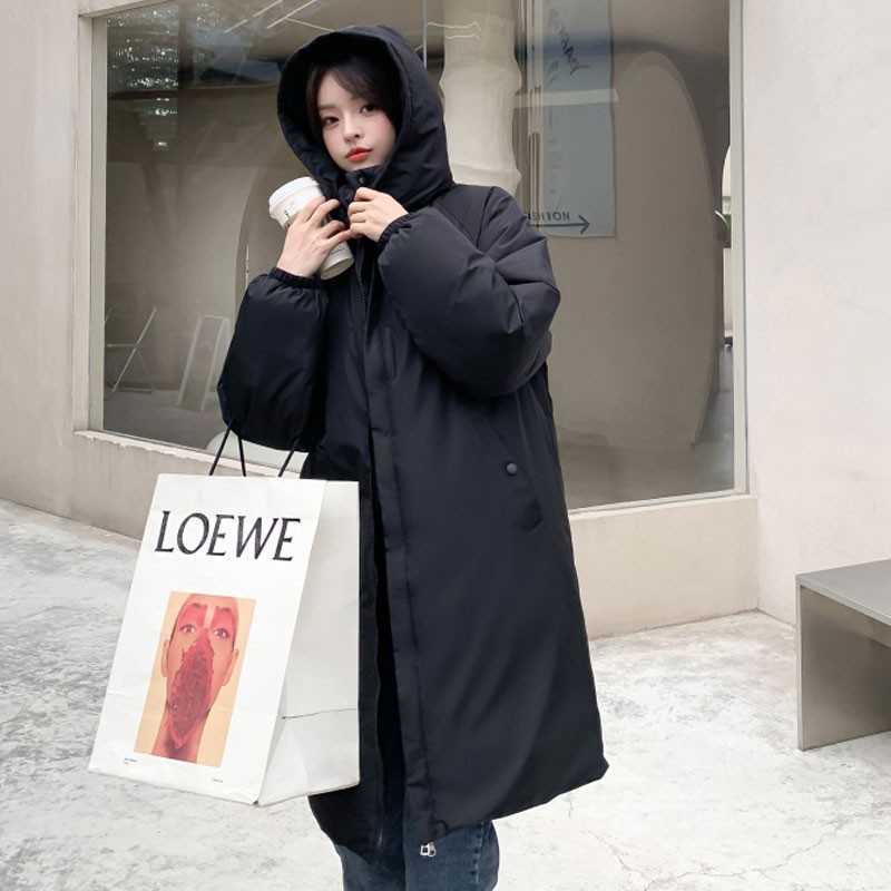 Guilantu Winter Hooded Long Parkas Women Thick Down Cotton Padded Coat Female Casual Loose Puffer Jacket Oversize Overcoat 211008