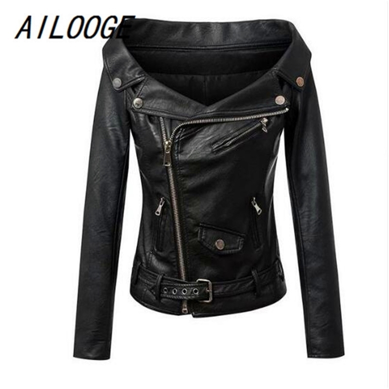 AILOOGE Autumn Women Faux Leather Jacket Off Shoulder Motorcycle Jacket Short Slim Basic Jacket Women Biker Coat Punk Outwear 211108, Black
AILOOGE Autumn Women Faux Leather Jacket Off Shoulder Motorcycle Jacket Short Slim Basic Jacket Women Biker Coat Punk Outwear 211108, Black