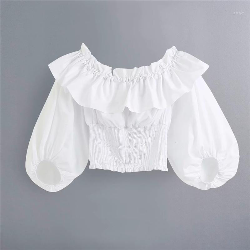 Women's Blouses & Shirts 2021 Women Vintage Cotton White Short Blouse Female Summer Fashion Puff Sleeve Ruffles Solid Slash Neck Tops
Women's Blouses & Shirts 2021 Women Vintage Cotton White Short Blouse Female Summer Fashion Puff Sleeve Ruffles Solid Slash Neck Tops