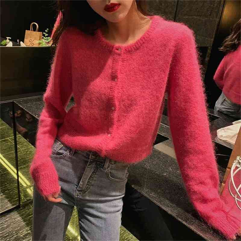 Autumn female design sense autumn sweater cardigan women's clothing O-Neck Regular Cardigans Single Breasted 210603, Pink
Autumn female design sense autumn sweater cardigan women's clothing O-Neck Regular Cardigans Single Breasted 210603, Pink