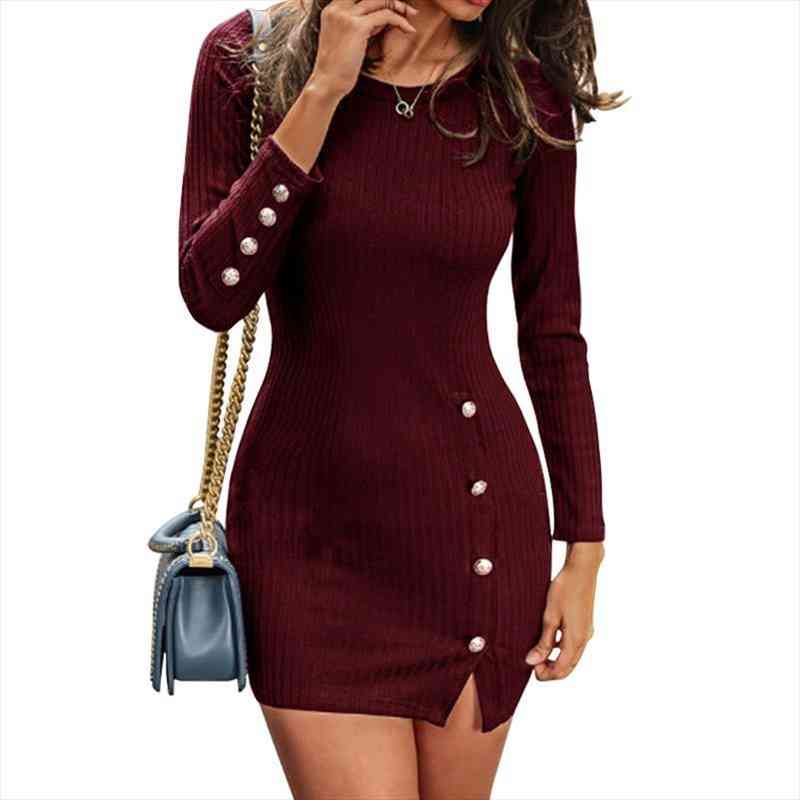 long sleeve spring womens dresses bodycon mini with button slit plus size ladies casual black, Black;gray
long sleeve spring womens dresses bodycon mini with button slit plus size ladies casual black, Black;gray
