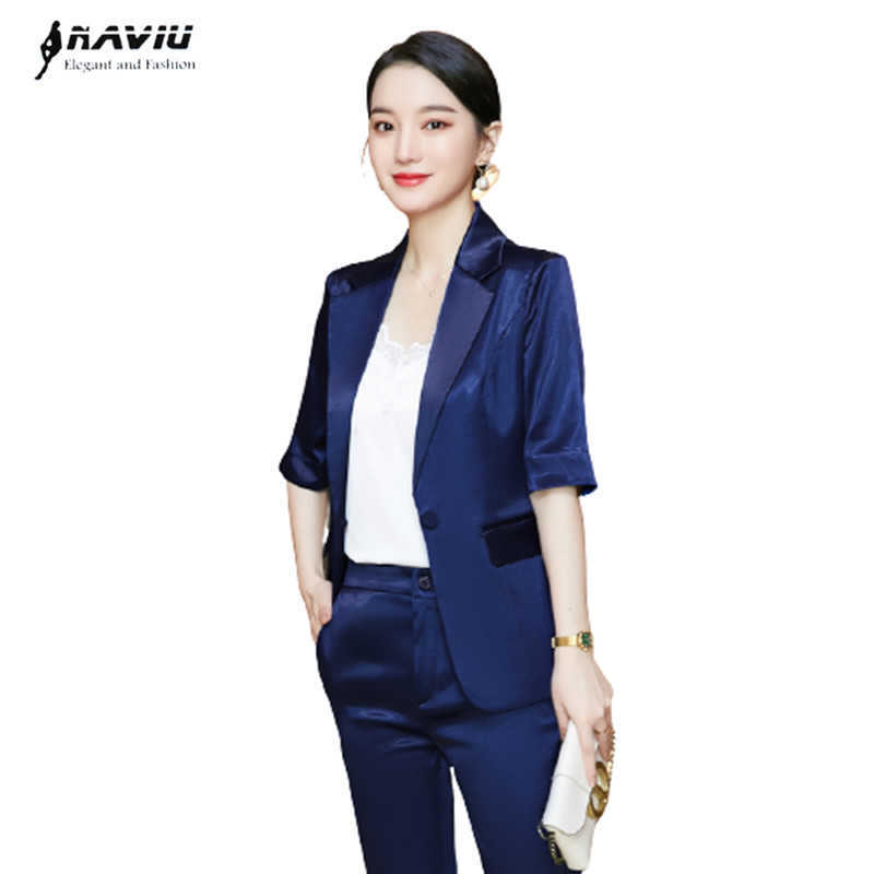Navy Blue Business Suit Fashion Tempermane Formal Half Sleeve Slim Blazer And Pants Office Ladies Work Wear Pink 210604, Apricot coat pants
Navy Blue Business Suit Fashion Tempermane Formal Half Sleeve Slim Blazer And Pants Office Ladies Work Wear Pink 210604, Apricot coat pants