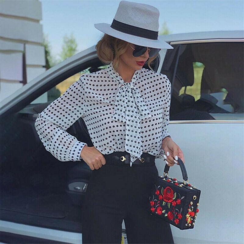 Women's Blouses & Shirts Long Sleeve Elegant Blouse Women 2021 Summer Autumn Polka Dot Bow Collar Vintage Tops Casual Loose Ladies Shirt, White
Women's Blouses & Shirts Long Sleeve Elegant Blouse Women 2021 Summer Autumn Polka Dot Bow Collar Vintage Tops Casual Loose Ladies Shirt, White