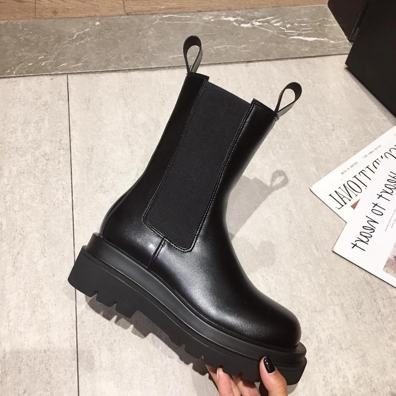 Boots In Autumn And Winter 2021: Western Fashion Women's Shoes Mid Tube Boots, Middle Heel, Black