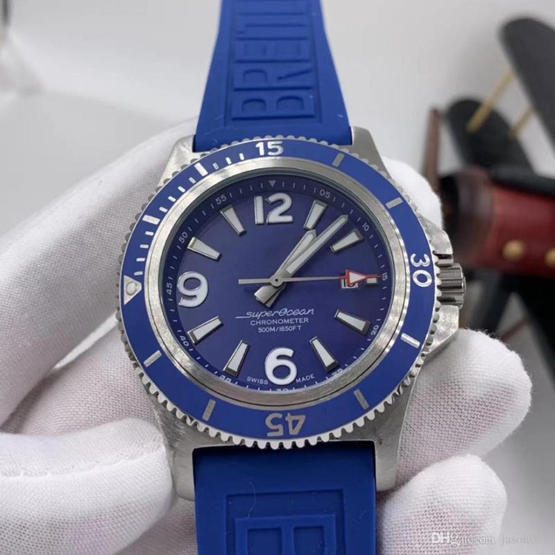 Brand SuperOcean 46MM Blue White Dial Stainless Steel Ceramic Rotating Bezel Men Automatic Mechanical Rubber Watch Luminous Wristwatches
Brand SuperOcean 46MM Blue White Dial Stainless Steel Ceramic Rotating Bezel Men Automatic Mechanical Rubber Watch Luminous Wristwatches