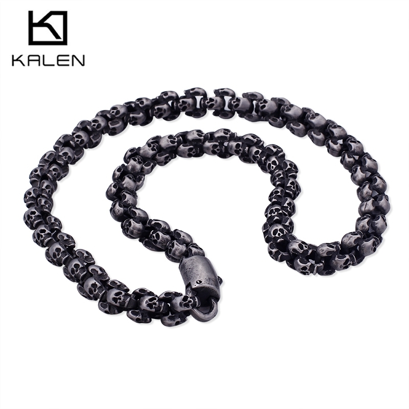Punk 50~70cm Long Skull Necklaces Men StainlSteel Brushed Polished Gold Charm Link Chains Choker Male Gothic Jewelry X0524
Punk 50~70cm Long Skull Necklaces Men StainlSteel Brushed Polished Gold Charm Link Chains Choker Male Gothic Jewelry X0524