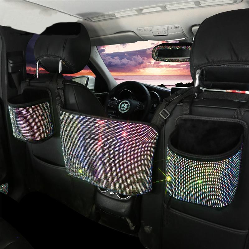 Car Organizer Luxury Diamond Rhinestone Storage Bag Seat Back Holder Backseat Stowing Tidying Bling Accessories For Girl
Car Organizer Luxury Diamond Rhinestone Storage Bag Seat Back Holder Backseat Stowing Tidying Bling Accessories For Girl